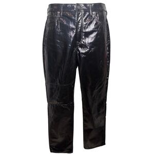 GAP Womens‎ Vintage Slim High Rise Black Patent Faux Leather Pants Size 31/12R